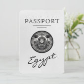 White Egypt Passport Wedding Save the Date (Staand voorkant)