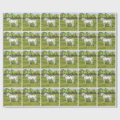 White Egyptian Arabian Horse in Summer Pasture Cadeaupapier (Vlak)