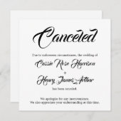White Elaborate geannuleerde huwelijksaankondiging Kaart (Voorkant / Achterkant)