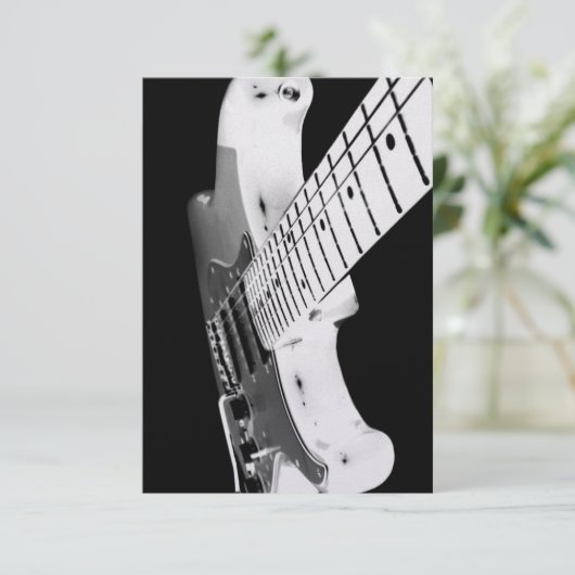 White Electric Guitar Kaart (Staand voorkant)