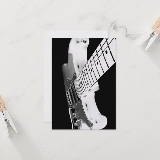 White Electric Guitar Kaart (Voorkant / Achterkant in situ)