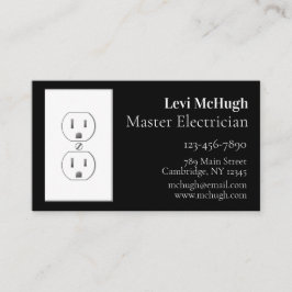 White Electrical Outlet op zwart Visitekaartje