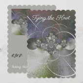 "White Elegance" Wedding Invitation Kaart (Voorkant / Achterkant)