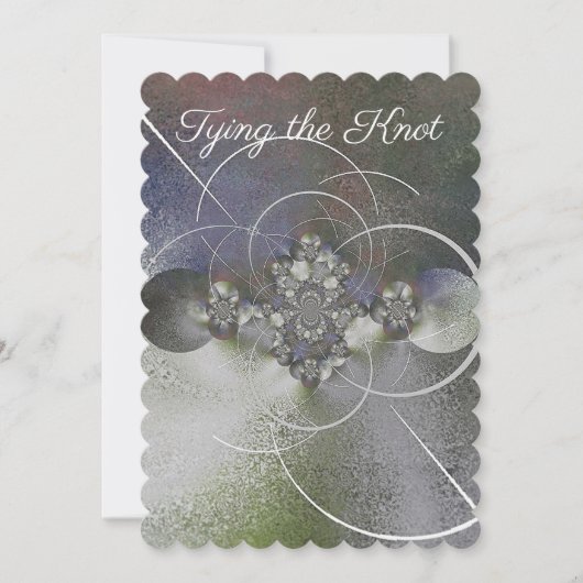 "White Elegance" Wedding Invitation Kaart (Voorkant)