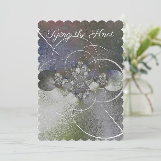 "White Elegance" Wedding Invitation Kaart (Staand voorkant)