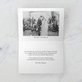 White Elegant Beatrice Script Photo Wedding Bedankkaart (Binnen)