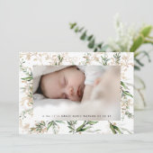 White Elegant Boho Golden Sage Eucalyptus Photo (Staand voorkant)