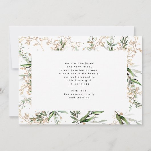 White Elegant Boho Golden Sage Eucalyptus Photo (Achterkant)