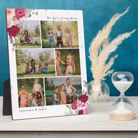 White Elegant Botanical Floral Ma 6 Foto Collage Fotoplaat (Zijkant)