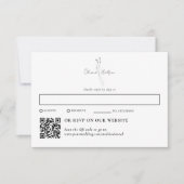 White Elegant Botanical Traditional & QR Code RSVP Kaartje (Voorkant)