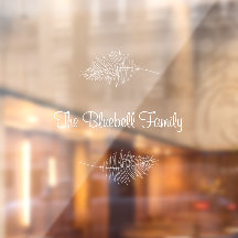 White Elegant Family Name Botanical Leaf Sticker