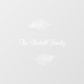 White Elegant Family Name Botanical Leaf Sticker (Vel)