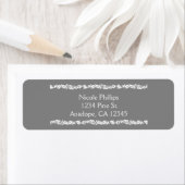 White Elegant Fancy & Grey ANY Color Address Label (Insitu)