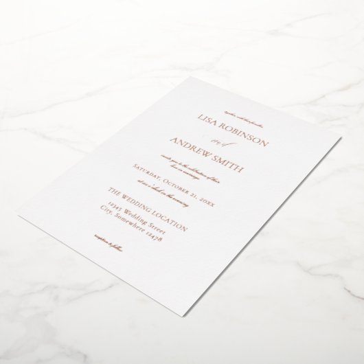 White Elegant Folie Uitnodiging (Gedraaid)