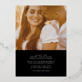 White Elegant foto the Wedding Gold Save the Date Folie Uitnodiging (Achterkant)