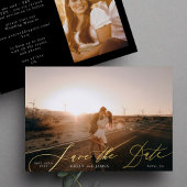 White Elegant foto the Wedding Gold Save the Date Folie Uitnodiging