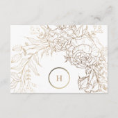 White Elegant Gold Monogram Wreath Wedding RSVP Ca Kaartje (Achterkant)