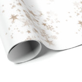 White Elegant Gold Star Holiday New year Gifts  Cadeaupapier (Rol Hoek)