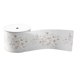 White Elegant Gold Star Holiday New year Gifts  Grosgrain Lint