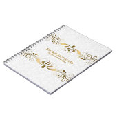 White & Elegant Gold Tones Floral Lijst 2 Notitieboek (Linkerzijde)