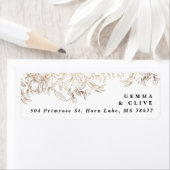 White Elegant Hand Drawn Botanical Wedding Address Etiket (Insitu)