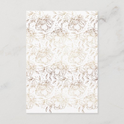 White Elegant Hand Drawn Botanical Wedding Detail Informatiekaartje (Achterkant)