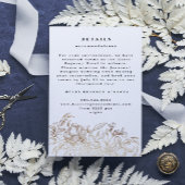 White Elegant Hand Drawn Botanical Wedding Detail Informatiekaartje