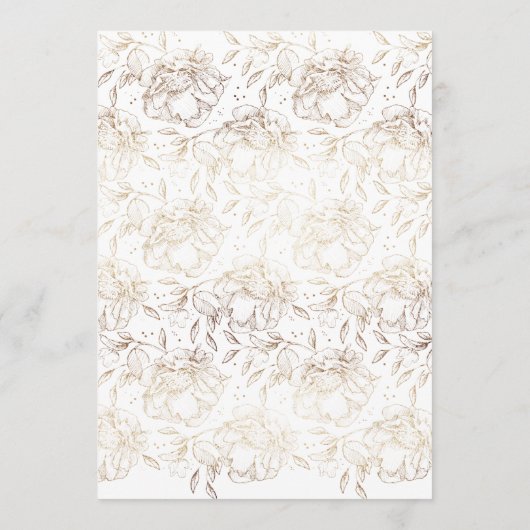 White Elegant Hand Drawn Botanical Wedding Kaart (Achterkant)