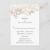 White Elegant Hand Drawn Botanical Wedding RSVP Kaartje (Voorkant)