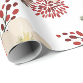 White Elegant Holiday Floral Pinecone Bouquet Wrap Cadeaupapier (Rol Hoek)