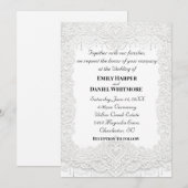 White Elegant Lace Wedding Invitation Kaart (Voorkant / Achterkant)