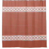 White Elegant Luxury Geometric Pattern Terracotta Douchegordijn (Voorkant)