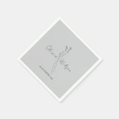 White Elegant Minimalist Botanical Servet (Hoek)