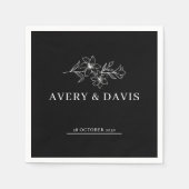 White Elegant Minimalist Botanical Servet (Voorkant)