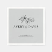 White Elegant Minimalist Botanical Servet (Voorkant)