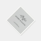 White Elegant Minimalist Botanical Servet (Hoek)