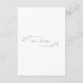 White Elegant Minimalist Botanical Wedding Details Informatiekaartje (Achterkant)