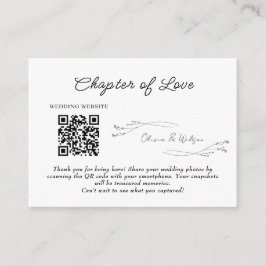 White Elegant Minimalist Botanical Wedding Informatiekaartje