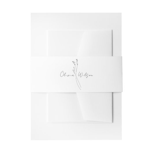 White Elegant Minimalist Botanical Wedding Uitnodigingen Wikkel (Voorkant Voorbeeld)