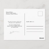 White Elegant Minimalist With Photo Save the Date Briefkaart (Achterkant)