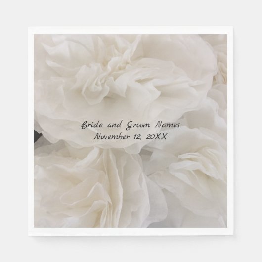 White Elegant Paper Flowers Servet (Voorkant)