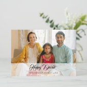 White Elegant Photo Happy Diwali Greeting Feestdagenkaart (Staand voorkant)