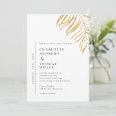 White Elegant Plant Trending Wedding  Einladung Kaart (Staand voorkant)
