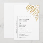 White Elegant Plant Trending Wedding  Einladung Kaart (Voorkant / Achterkant)