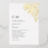 White Elegant Plant Trending Wedding Folie Uitnodiging (Voorkant)