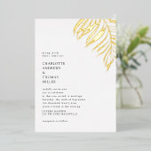 White Elegant Plant Trending Wedding Folie Uitnodiging (Staand Voorkant)