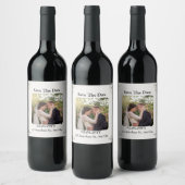 White Elegant Save the Date wine Label Wijn Etiket (Flessen)