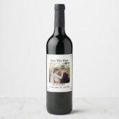 White Elegant Save the Date wine Label Wijn Etiket (Voorkant)