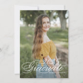 White Elegant Script Class of 2025 Afstuderen Kaart (Voorkant)