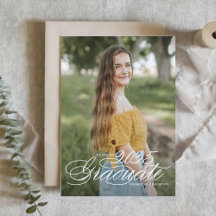 White Elegant Script Class of 2025 Afstuderen